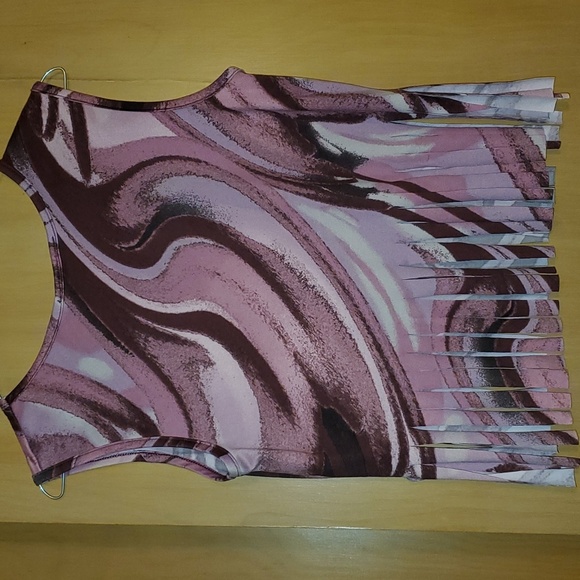 OMT Fashions Pink Tank with Fringe Size M - Picture 6 of 6
